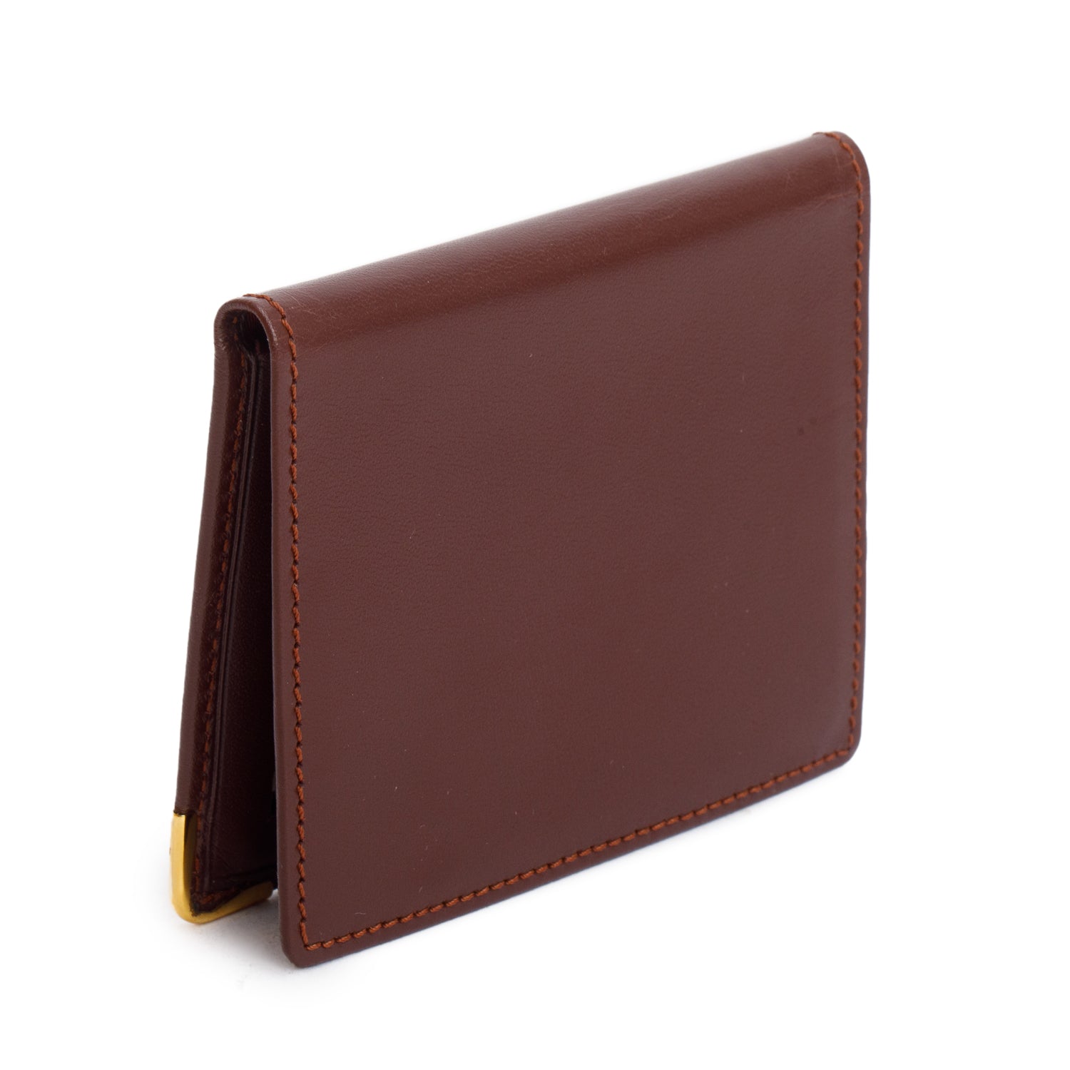 Cartier Burgundy Calfskin Leather C De Cartier Card Case w/ Box