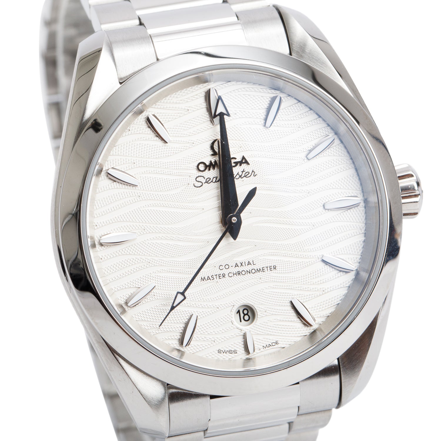 Omega Stainless Steel Seamaster Aqua Terra 150M Co-Axial Master Chronometer 38 MM Automatic Watch Silver Dial w/ Box & Papers