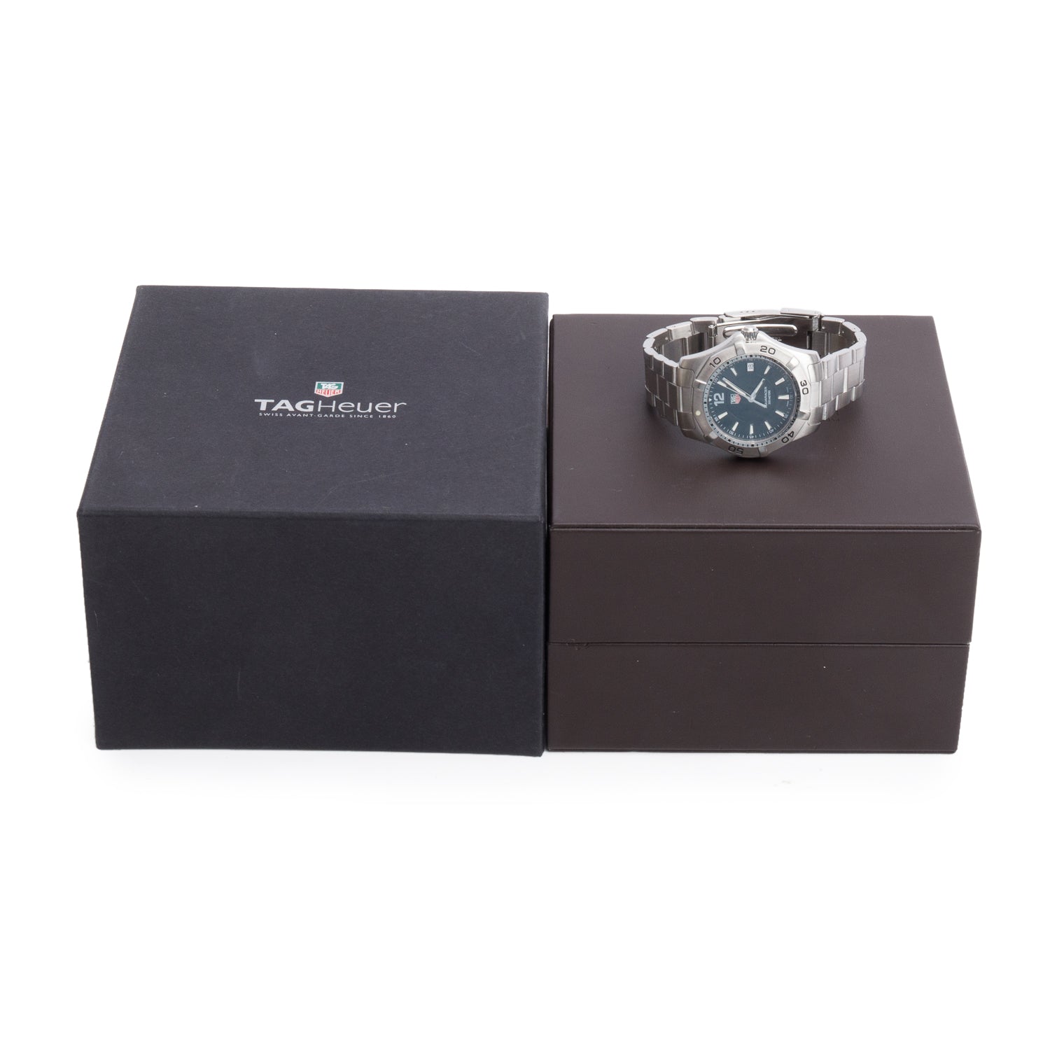 Tag Heuer Stainless Steel Aquaracer 39 MM Watch Black Dial WAF1110 w/ Box