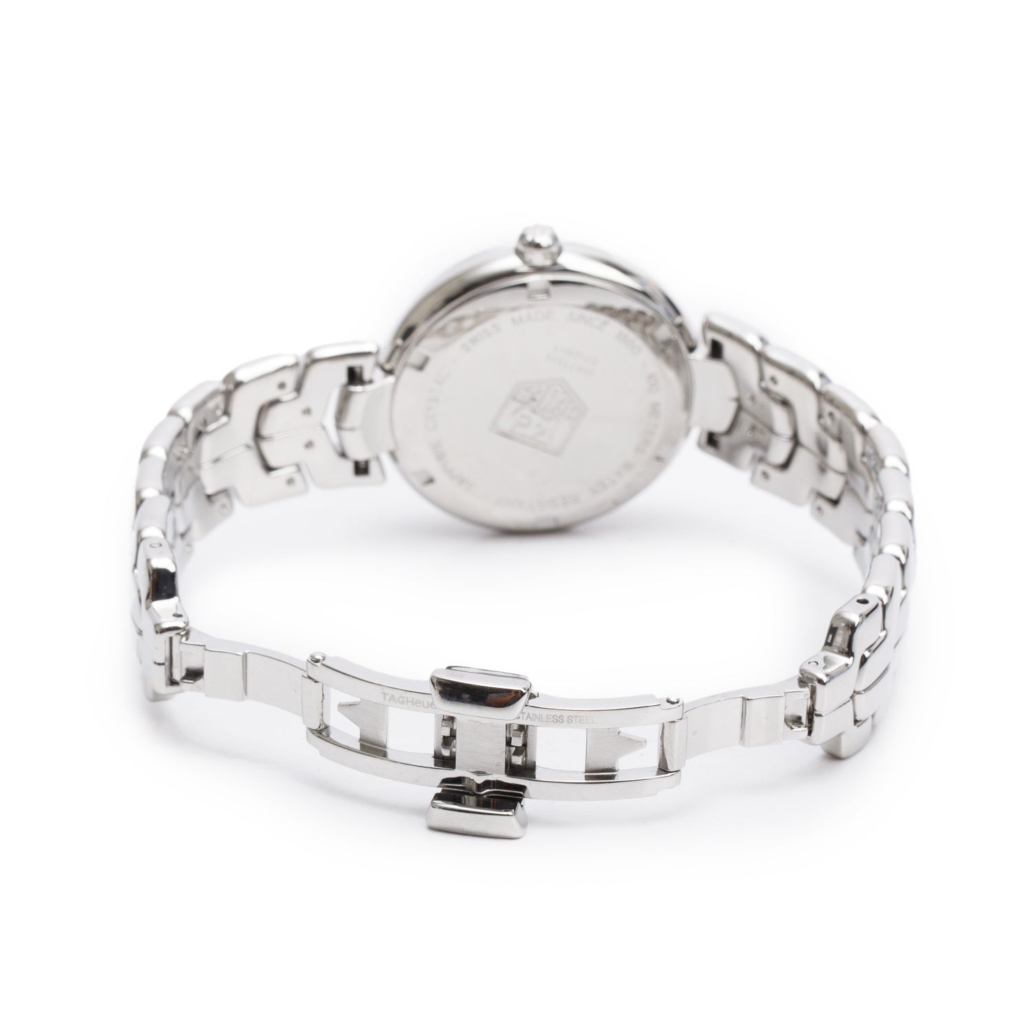 Tag Heuer Stainless Steel Link 34.5 MM Quartz Watch Guilloche Silver Dial WAT1314 w/ Box