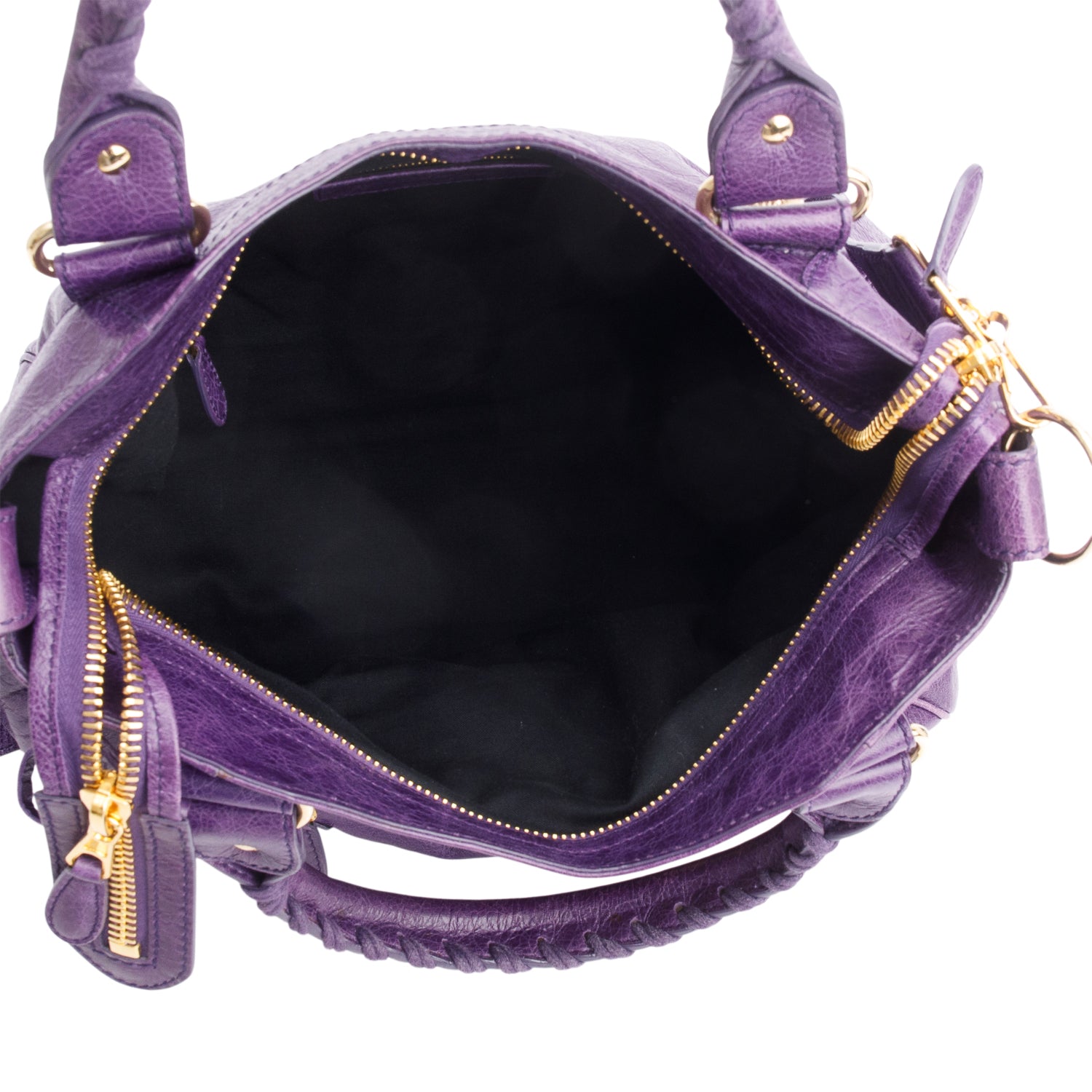 Balenciaga Purple Distressed Arena Leather Giant 21 City Bag