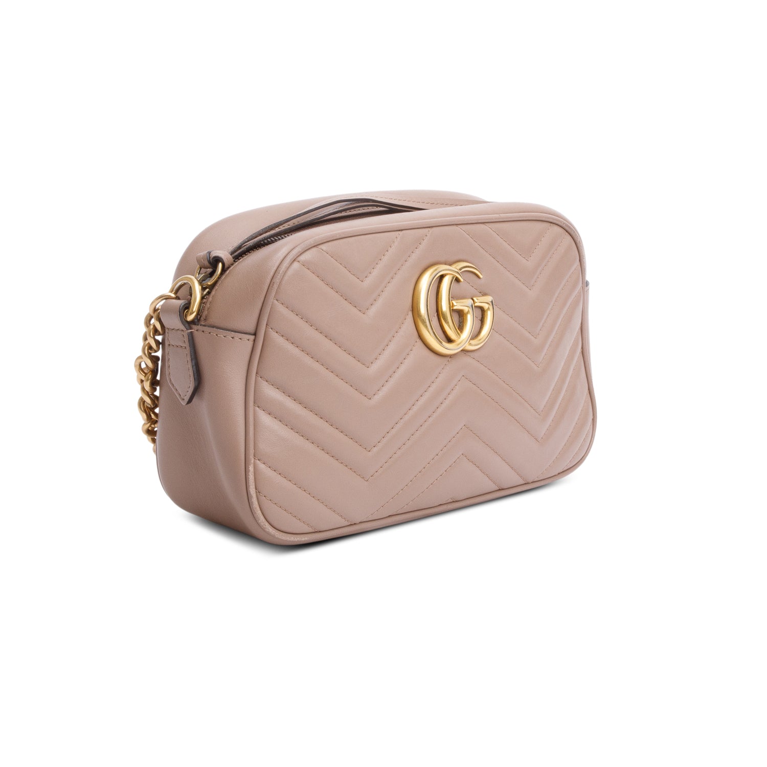 Gucci Beige GG Marmont Matelasse Small Camera Bag