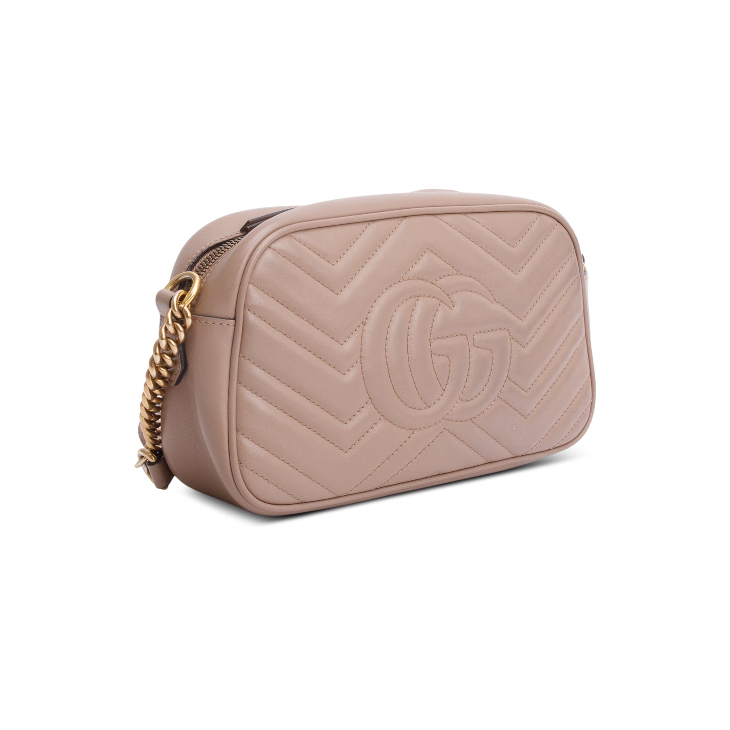 Gucci Beige GG Marmont Matelasse Small Camera Bag