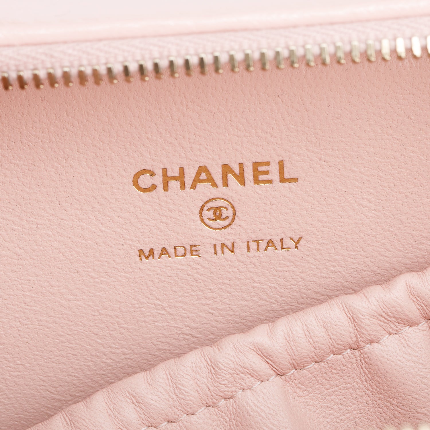 Chanel Pink Quilted Glazed Calfskin Leather Mini Double Zip CC Vanity Case