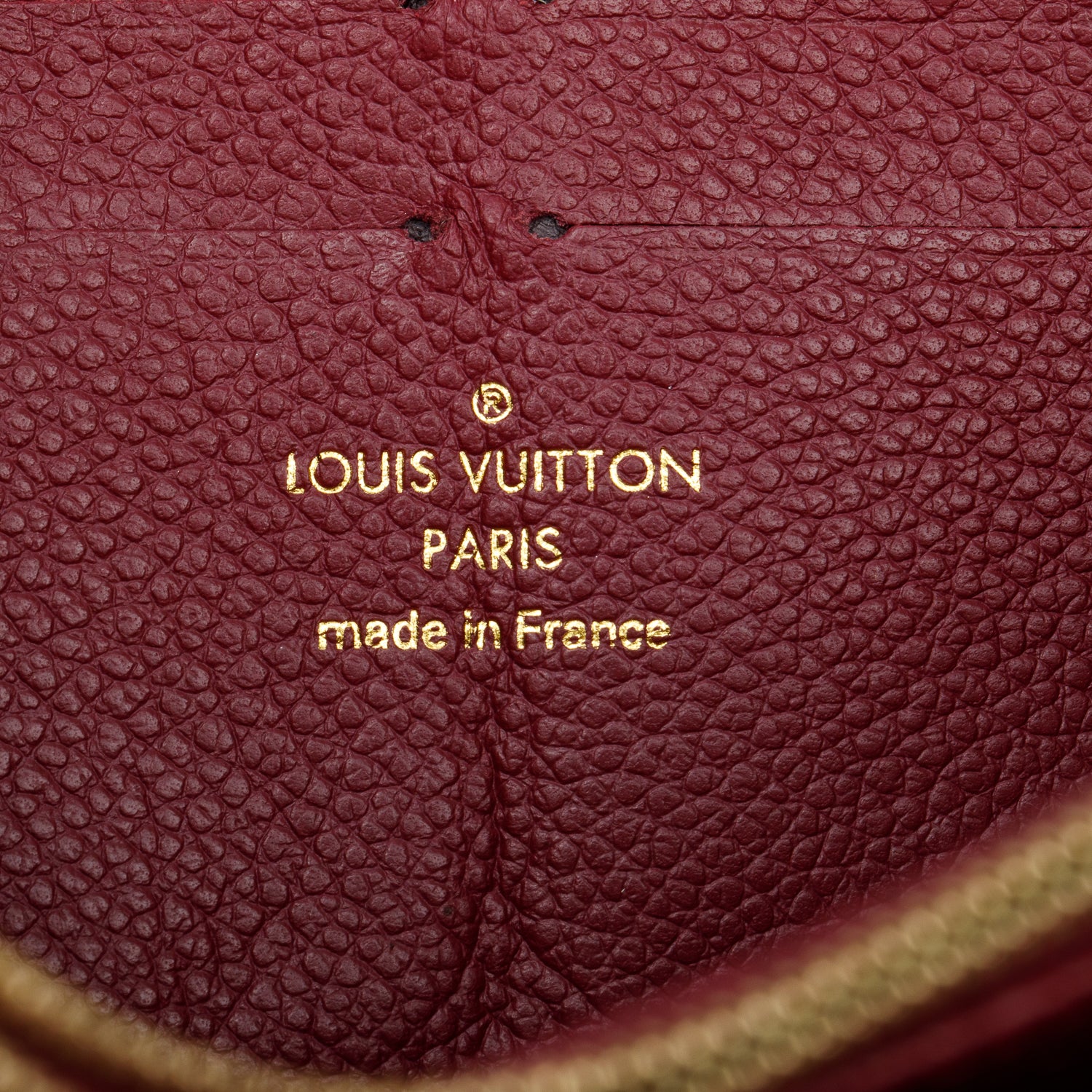 Louis Vuitton Burgundy Monogram Empreinte Leather Zippy Wallet w/ Box