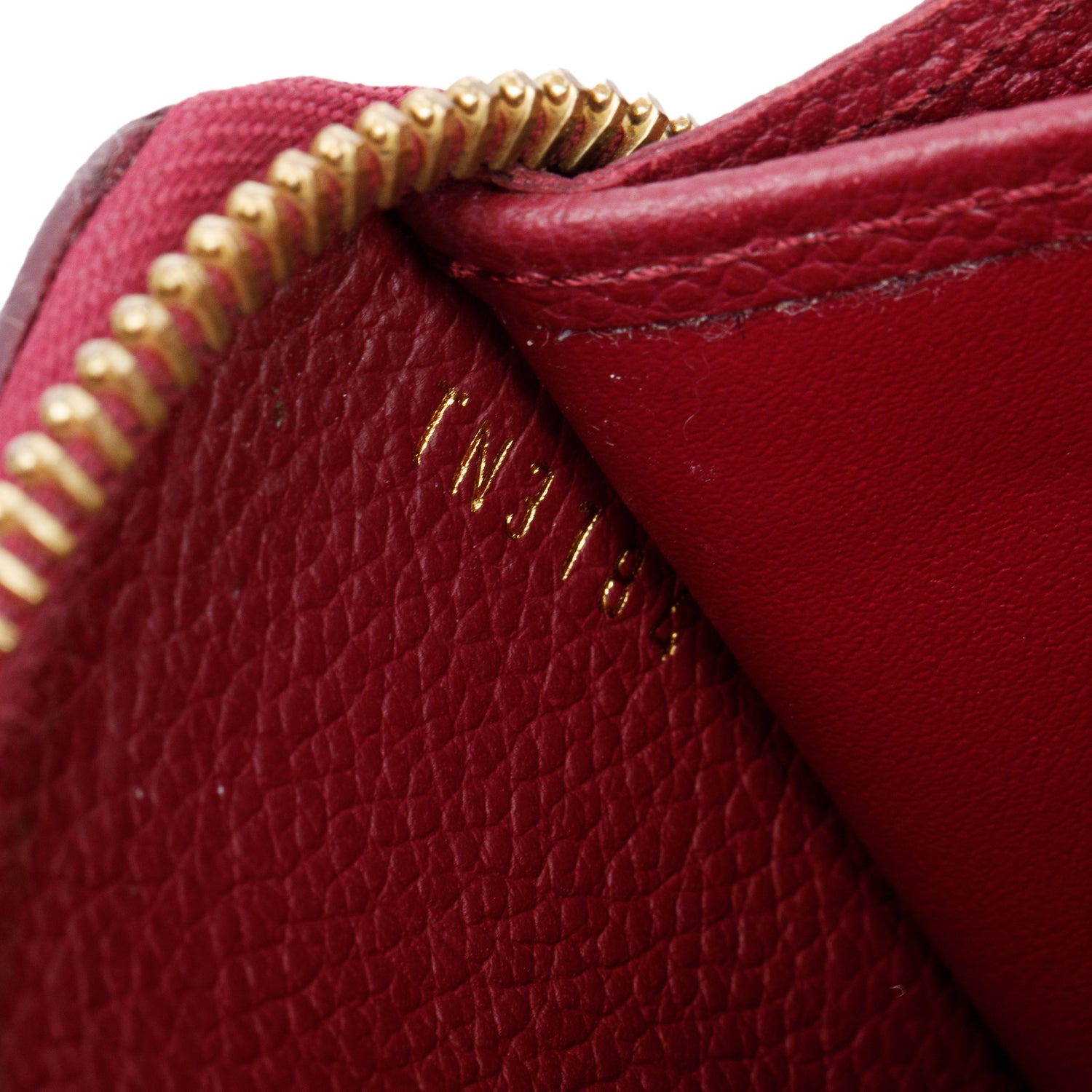 Louis Vuitton Burgundy Monogram Empreinte Leather Zippy Wallet w/ Box