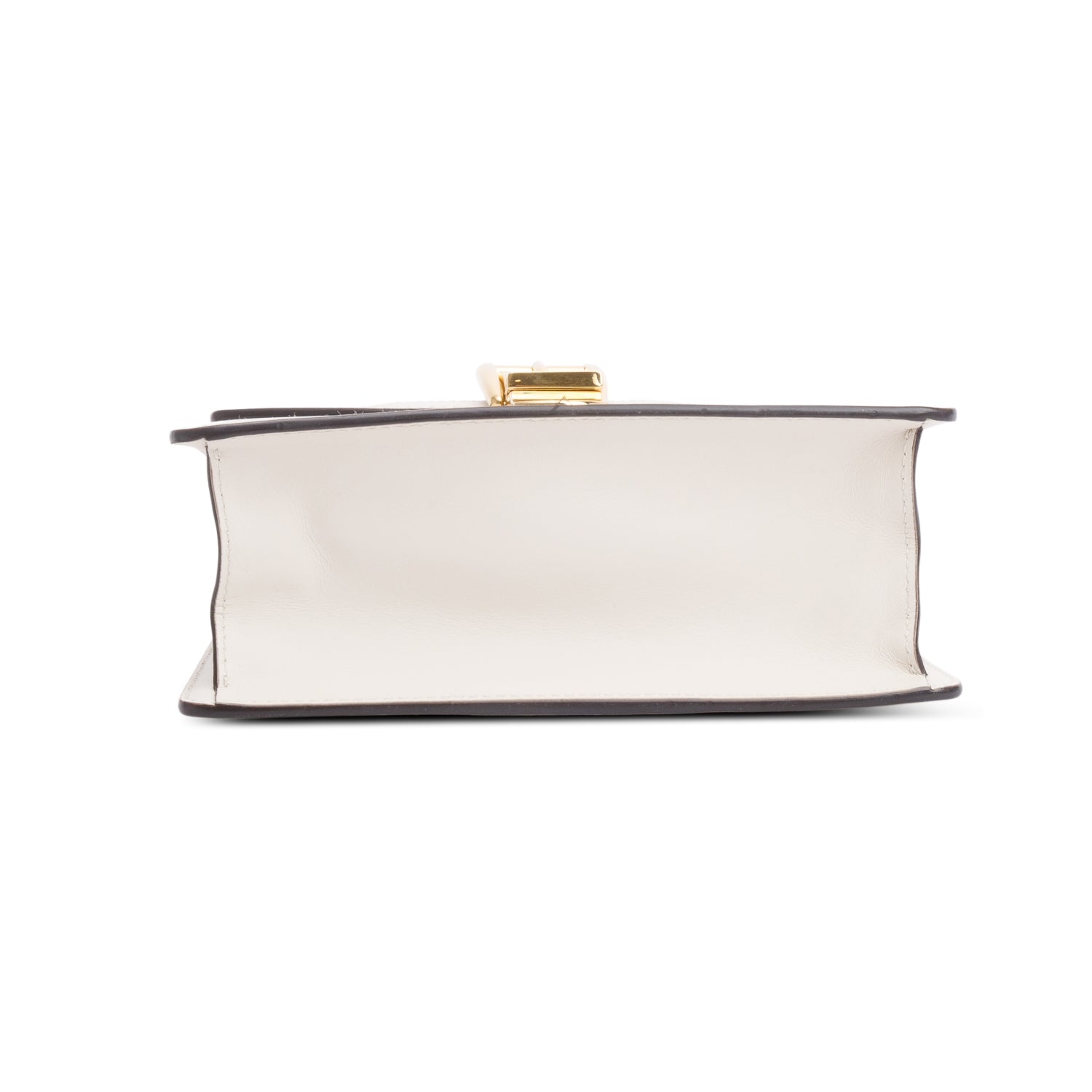 Gucci White Calfskin Leather Mini Sylvie Handle Bag w/ Straps