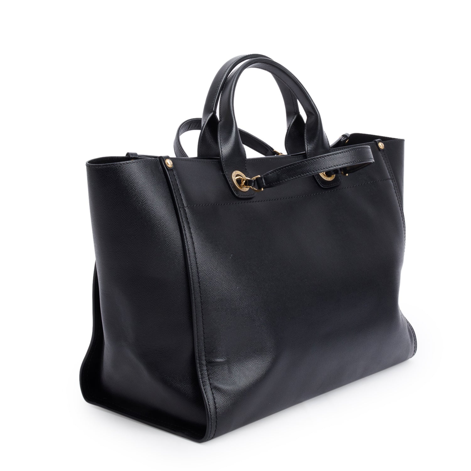 Chanel Black Caviar Leather Medium Studded Deauville Tote w/ Authenticity Card