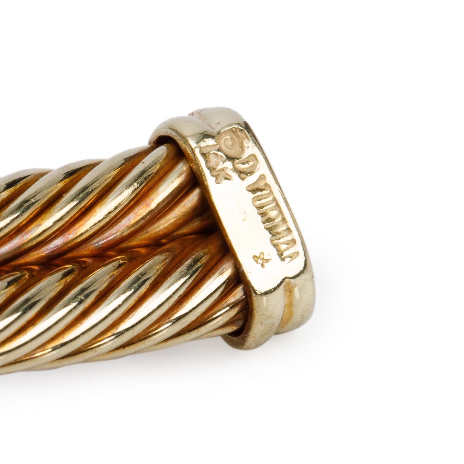 David Yurman 14k Yellow Gold Diamond Cable X Choker Necklace