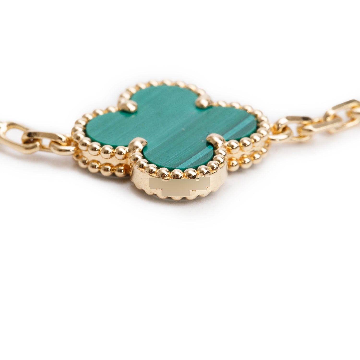 Van Cleef & Arpels 2024 18k Yellow Gold Vintage 5 Motif Malachite Bracelet w/ Box & Receipt