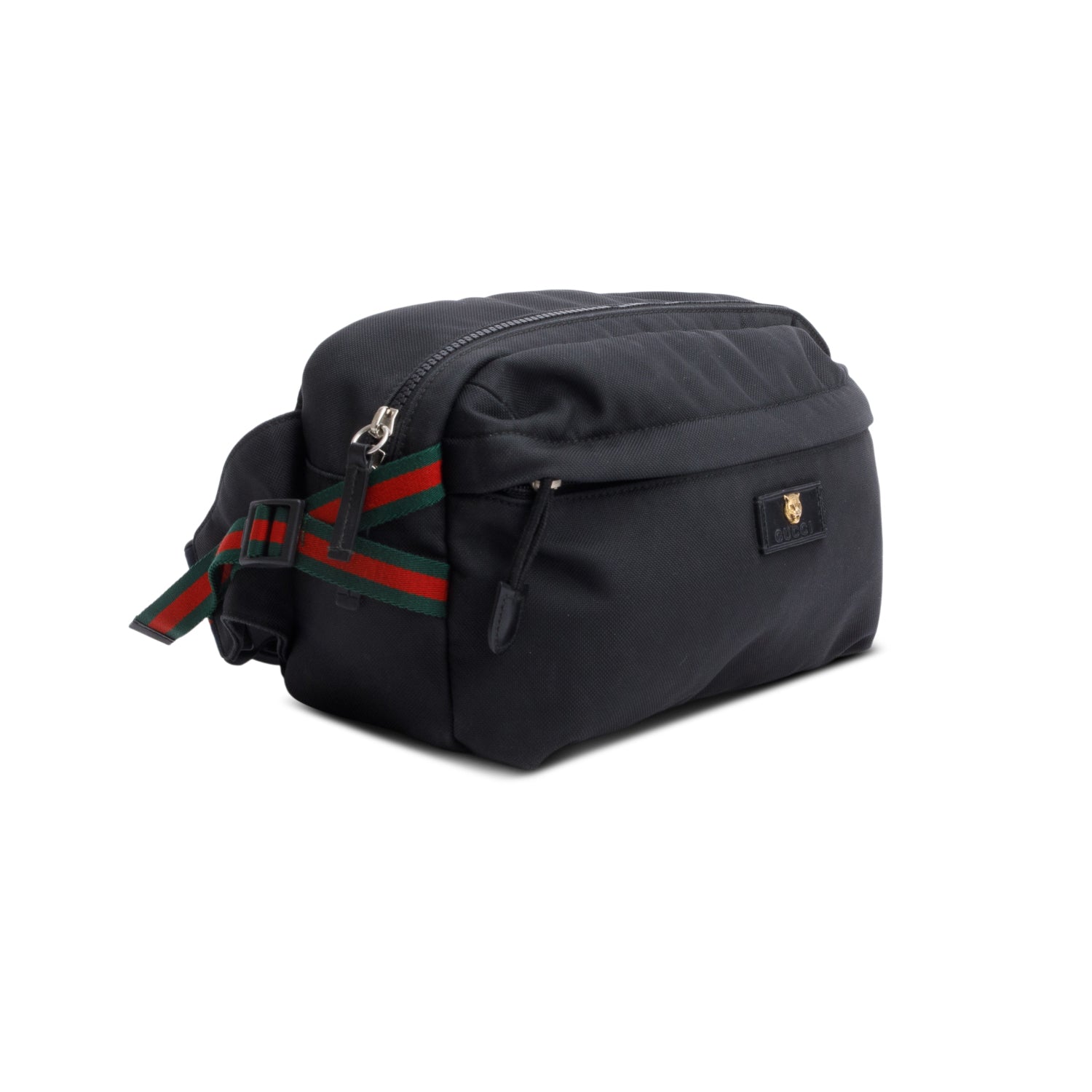 Gucci Black Techno Canvas Web Belt Bag