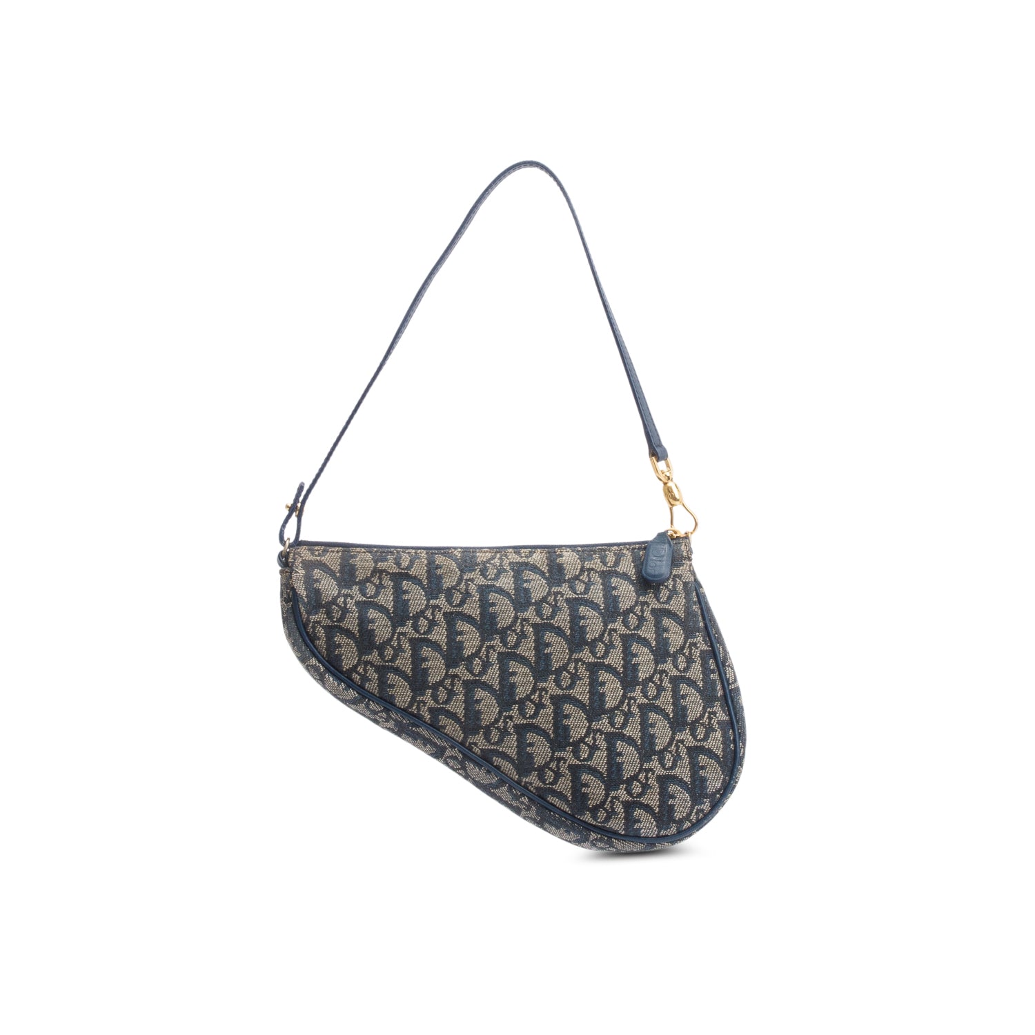 Christian Dior Navy Diorissimo Saddle Pochette