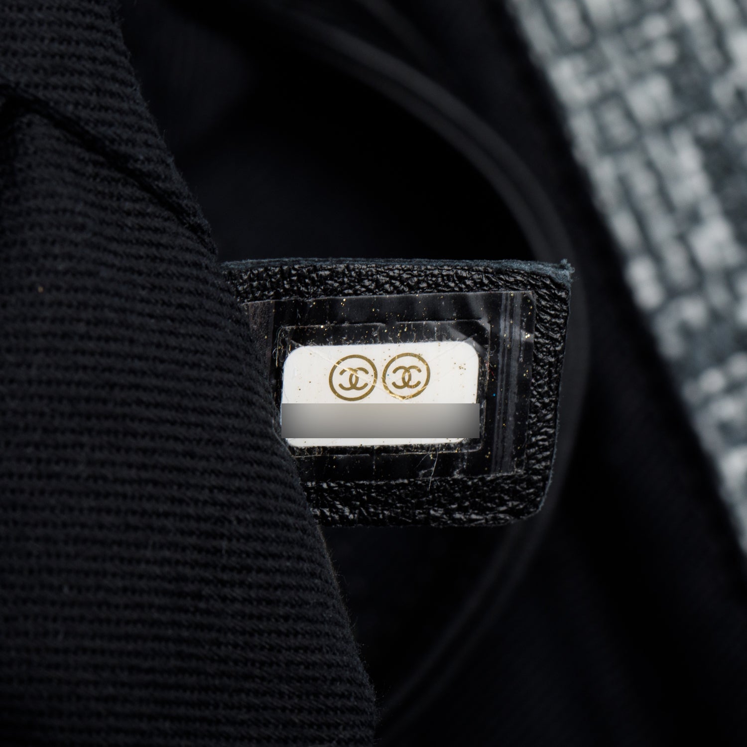 Chanel Grey Canvas Black Calfskin Leather Trim Medium Deauville Shopping Tote w/ Authenticity Card