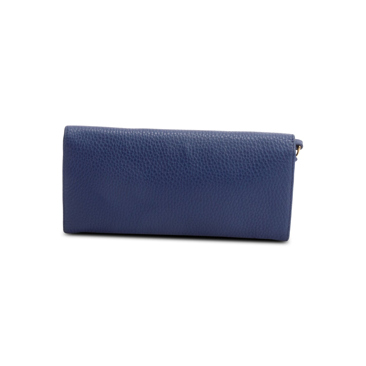 Prada Blue Vitello Daino Continental Wallet on Chain