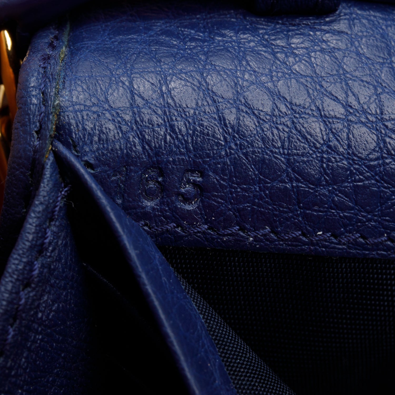 Prada Blue Vitello Daino Continental Wallet on Chain