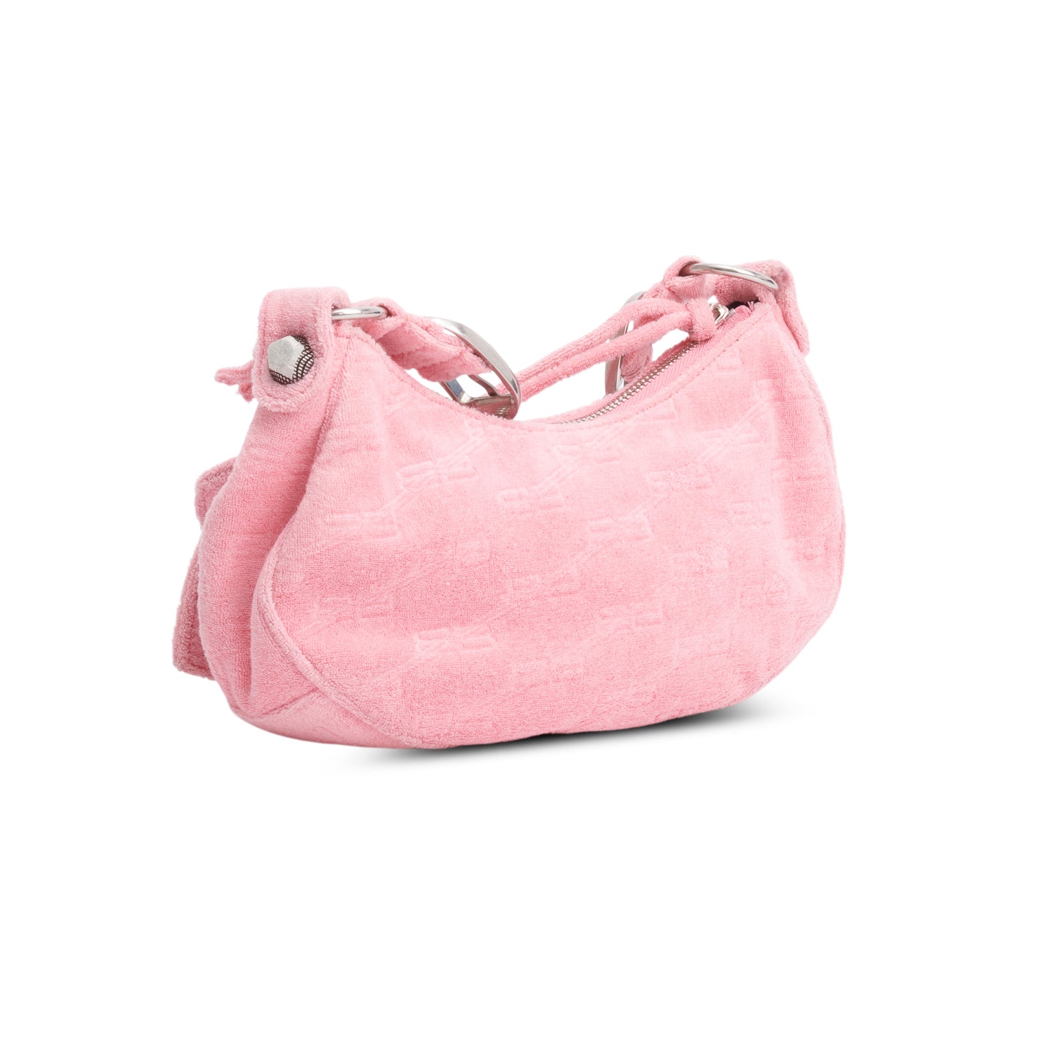 Balenciaga Pink BB Terry Cloth Le Cagole XS Shoulder Bag
