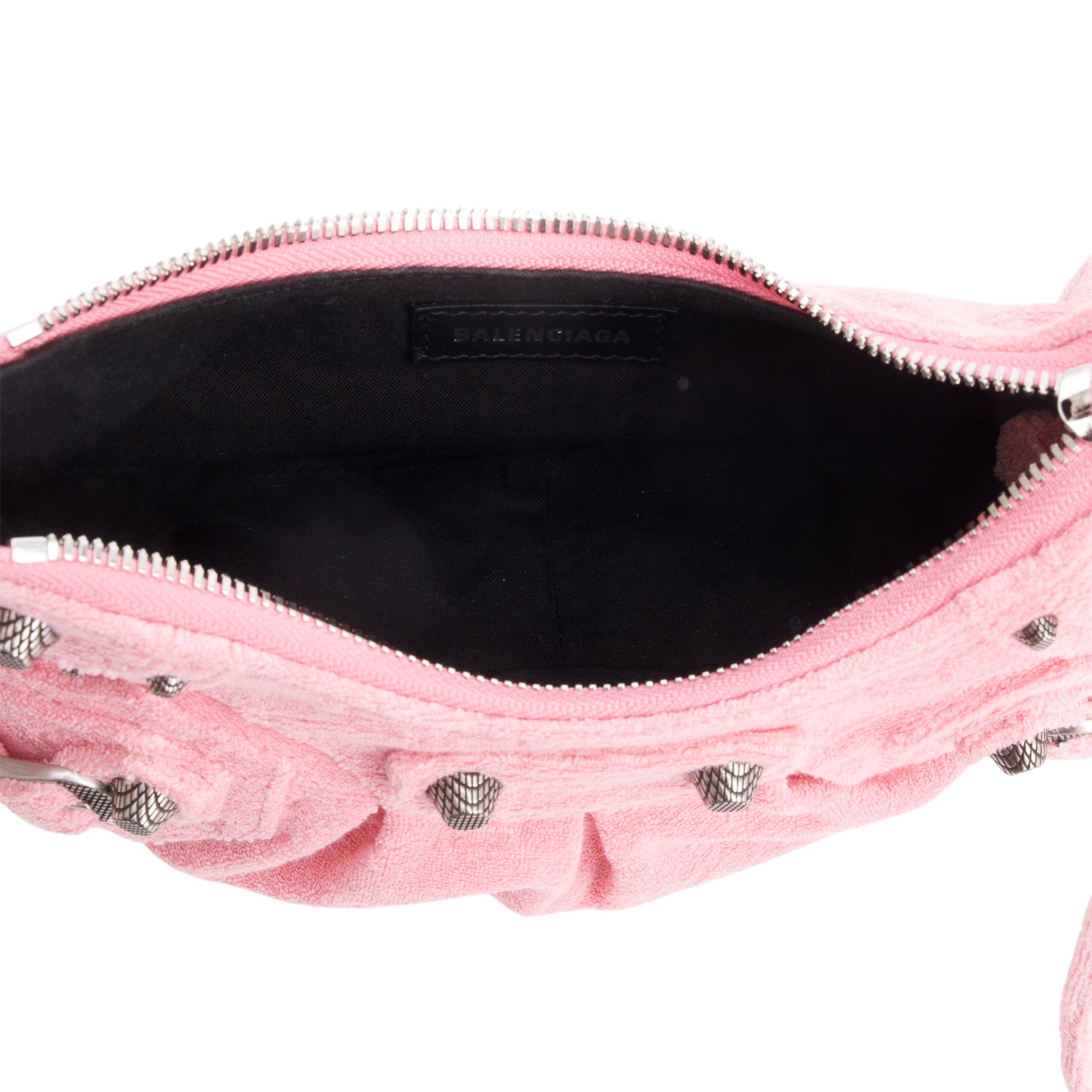 Balenciaga Pink BB Terry Cloth Le Cagole XS Shoulder Bag