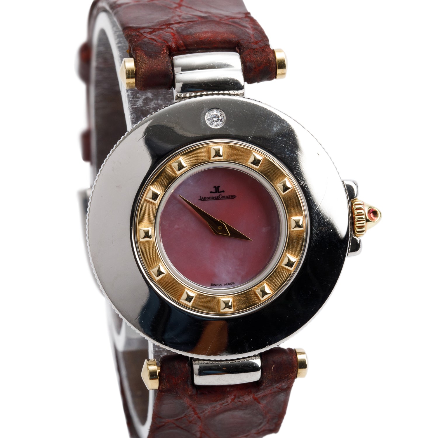 Jaeger LeCoultre Two-Tone Stainless Steel Rendez-Vous 30 MM Quartz Watch Pink Mother of Pearl Dial