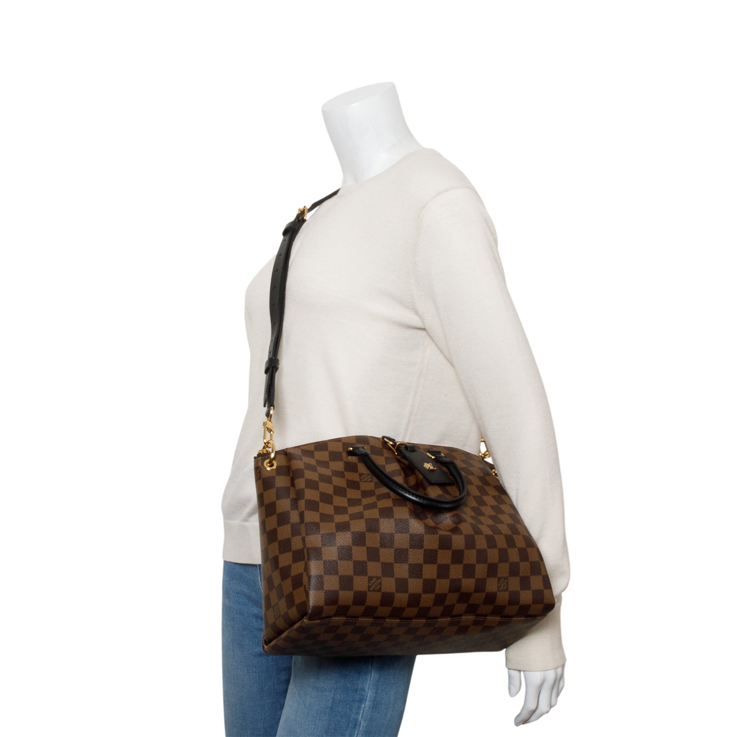 Louis Vuitton 2022 Damier Ebene Odeon Tote MM w/ Strap & Receipt
