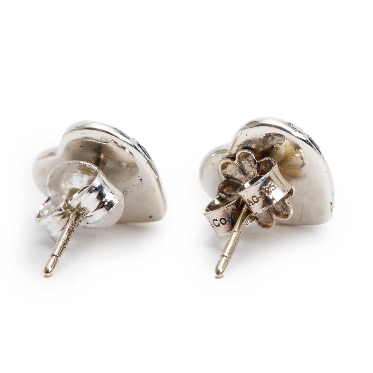 Tiffany & Co. Sterling Silver Return to Tiffany Mini Heart Tag Stud Earrings