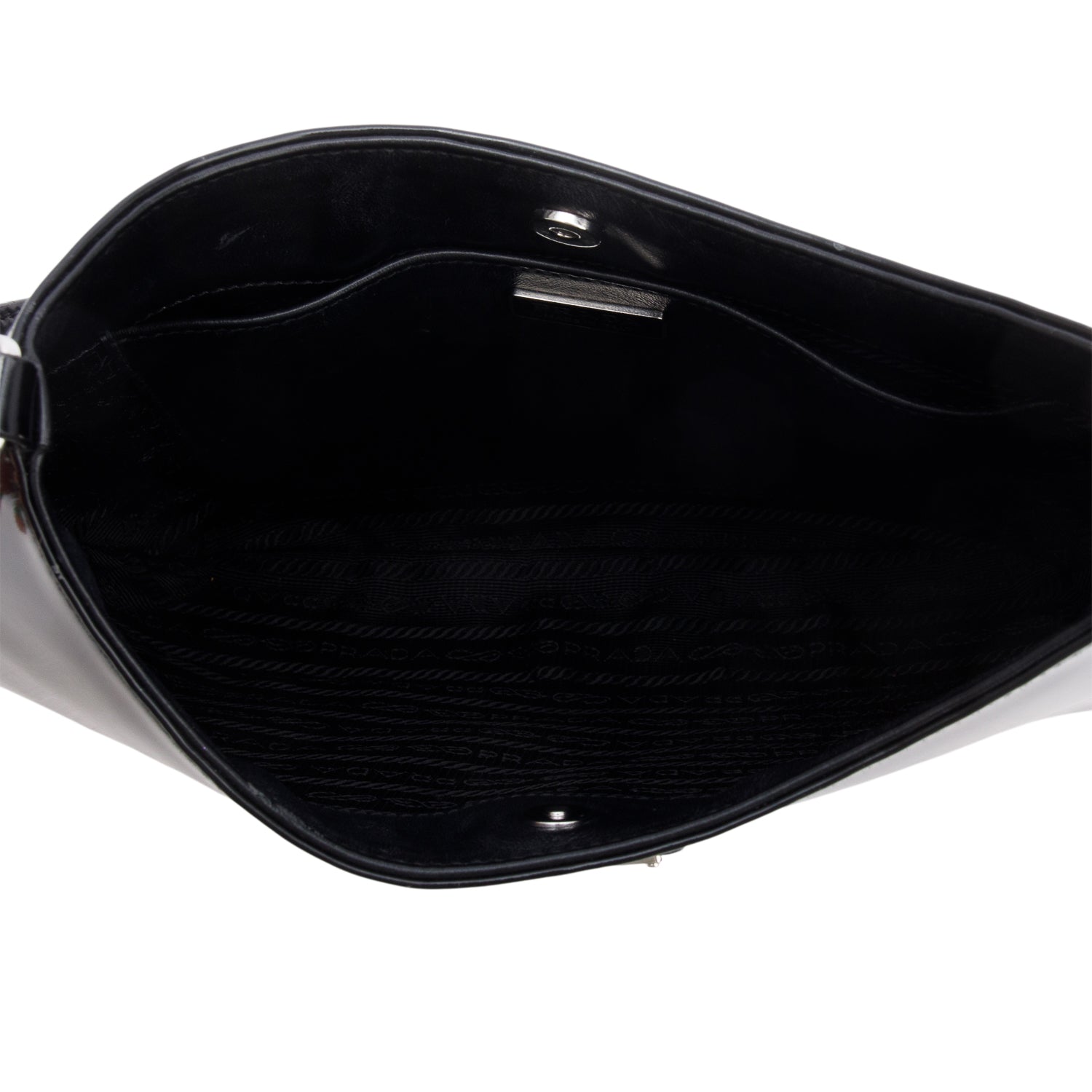 Prada Black Patent Leather Spazzolato Cleo Shoulder Bag