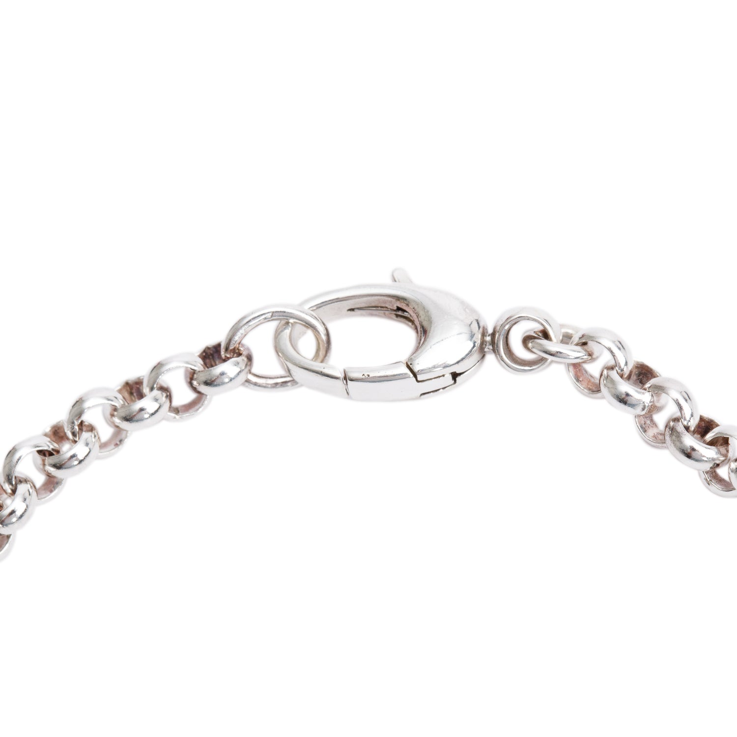 Gucci Sterling Silver Trademark Round Charm Bracelet