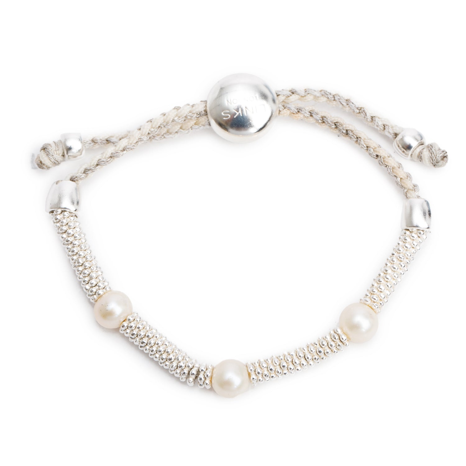 Links of London Sterling Silver Effervescence XS Pearl Cord Bracelet