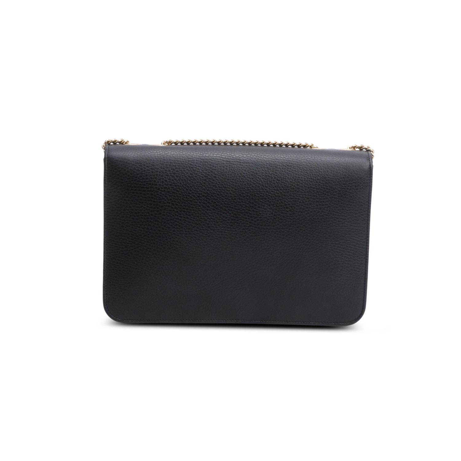 Gucci Black Calfskin Leather Medium Dollar Interlocking GG Shoulder Bag