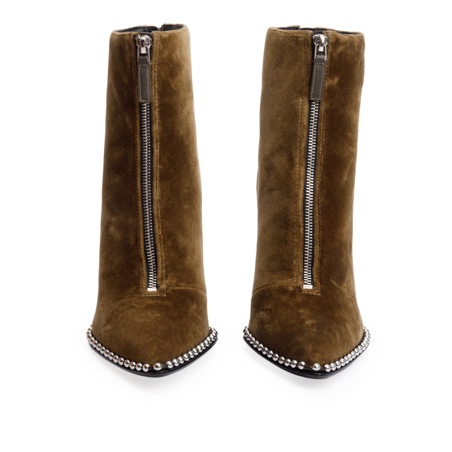 Alexander Wang Green Vevet Studded Accent Ankle Boot, Size 39.5 w/ Box