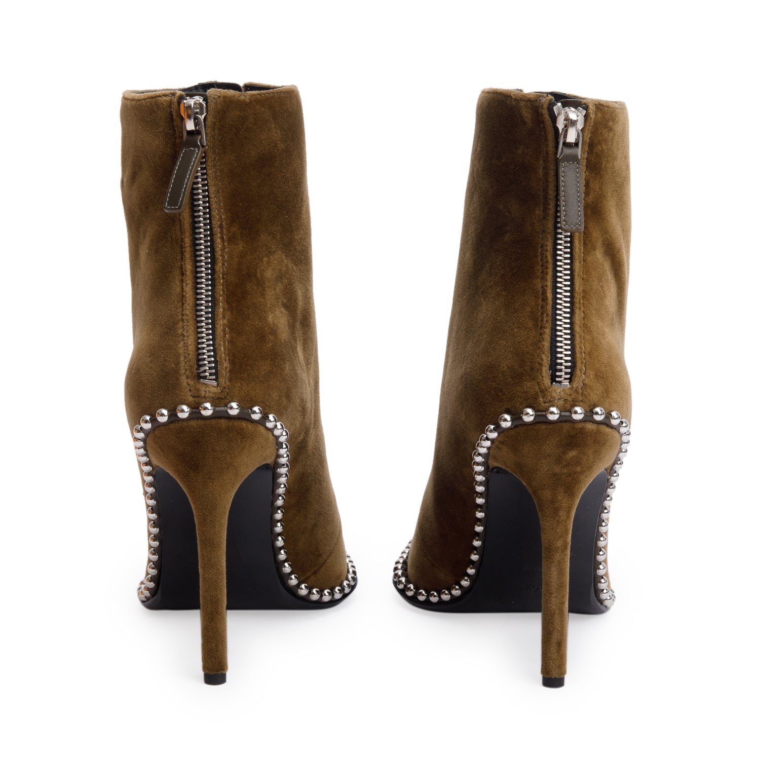 Alexander Wang Green Vevet Studded Accent Ankle Boot, Size 39.5 w/ Box