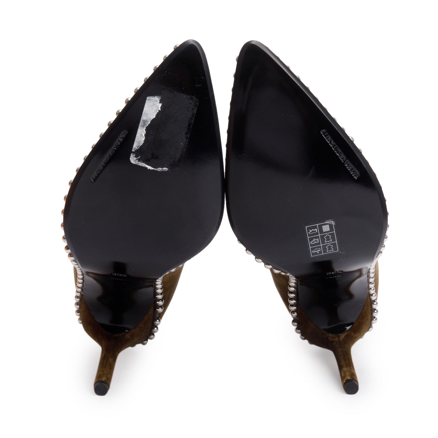Alexander Wang Green Vevet Studded Accent Ankle Boot, Size 39.5 w/ Box