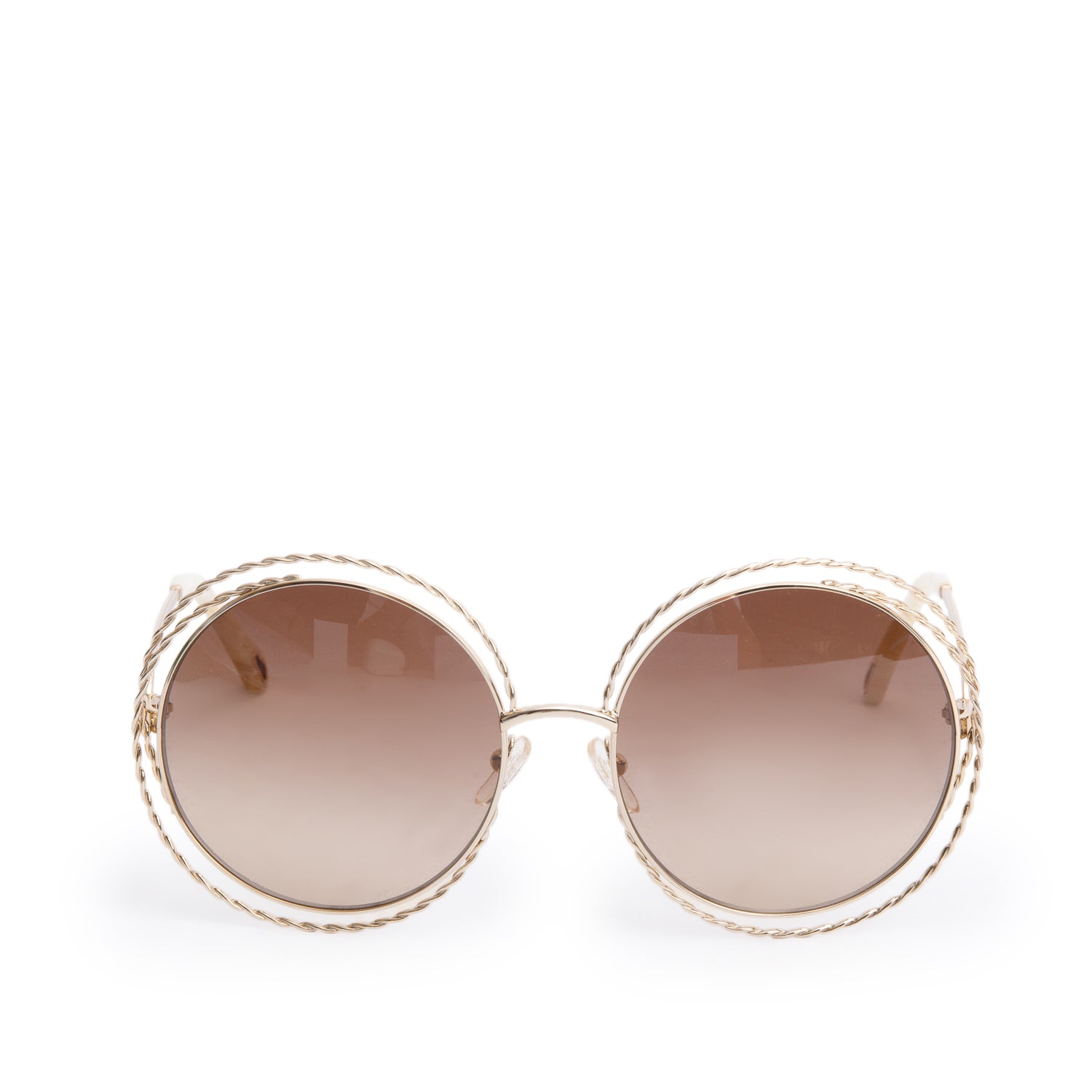 Chloe CE114T Petrol Round Gradient Cut-Out Sunglasses w/Box, Case & Authenticity Card