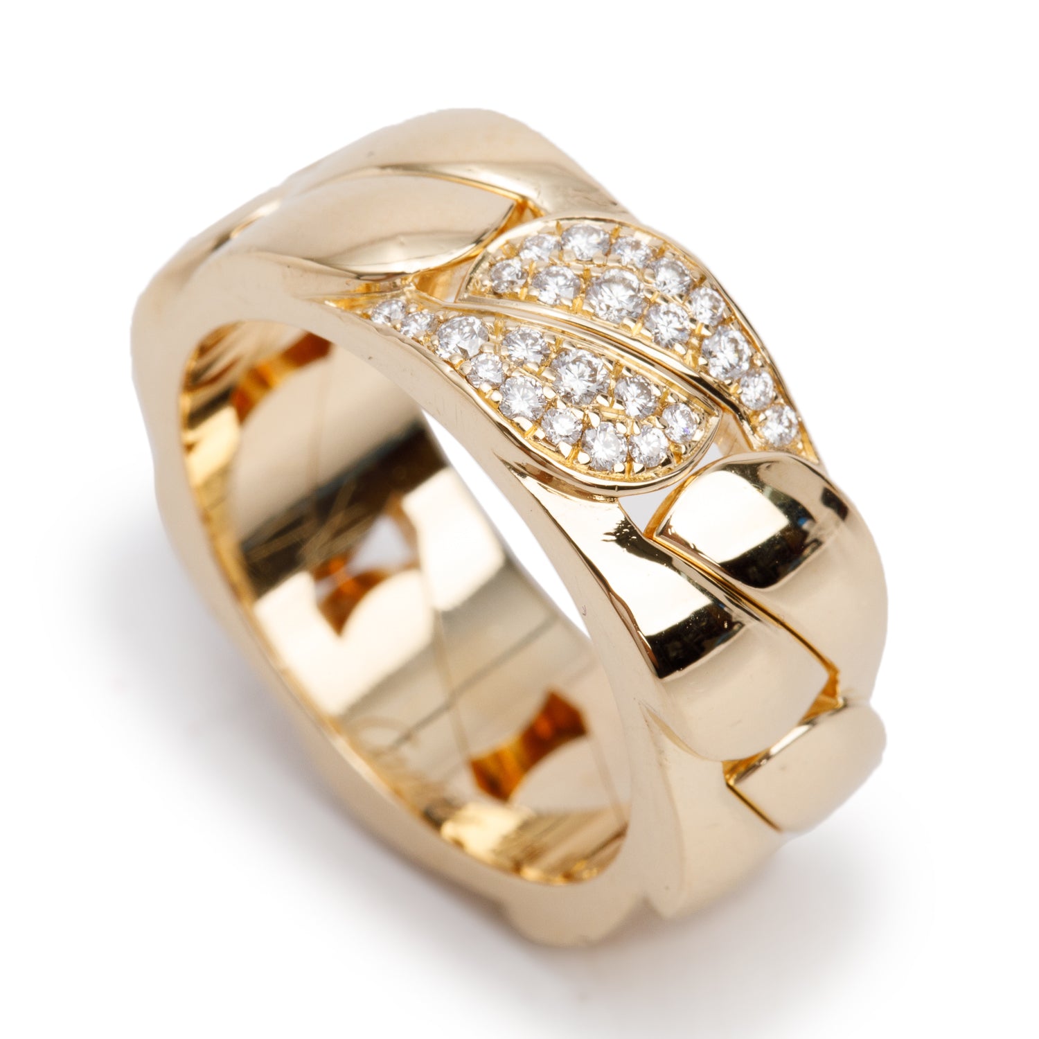 Cartier 18k Yellow Gold Diamond La Dona Ring, Size 55 7.25