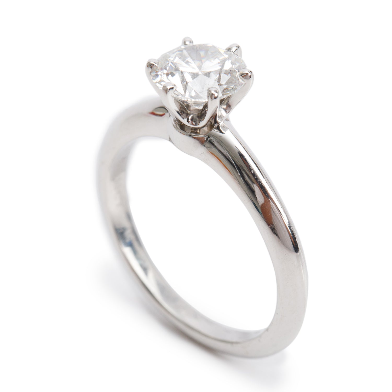 Tiffany & Co. Platinum 1.33 ct. Diamond Solitaire Engagement Ring, Size 6.75 w/ Box