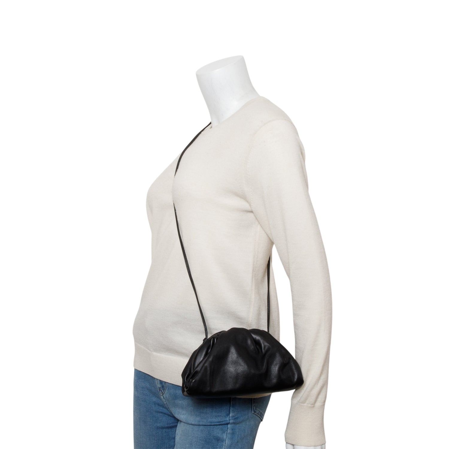 Bottega Venta Black Butter Calfskin The Mini Pouch