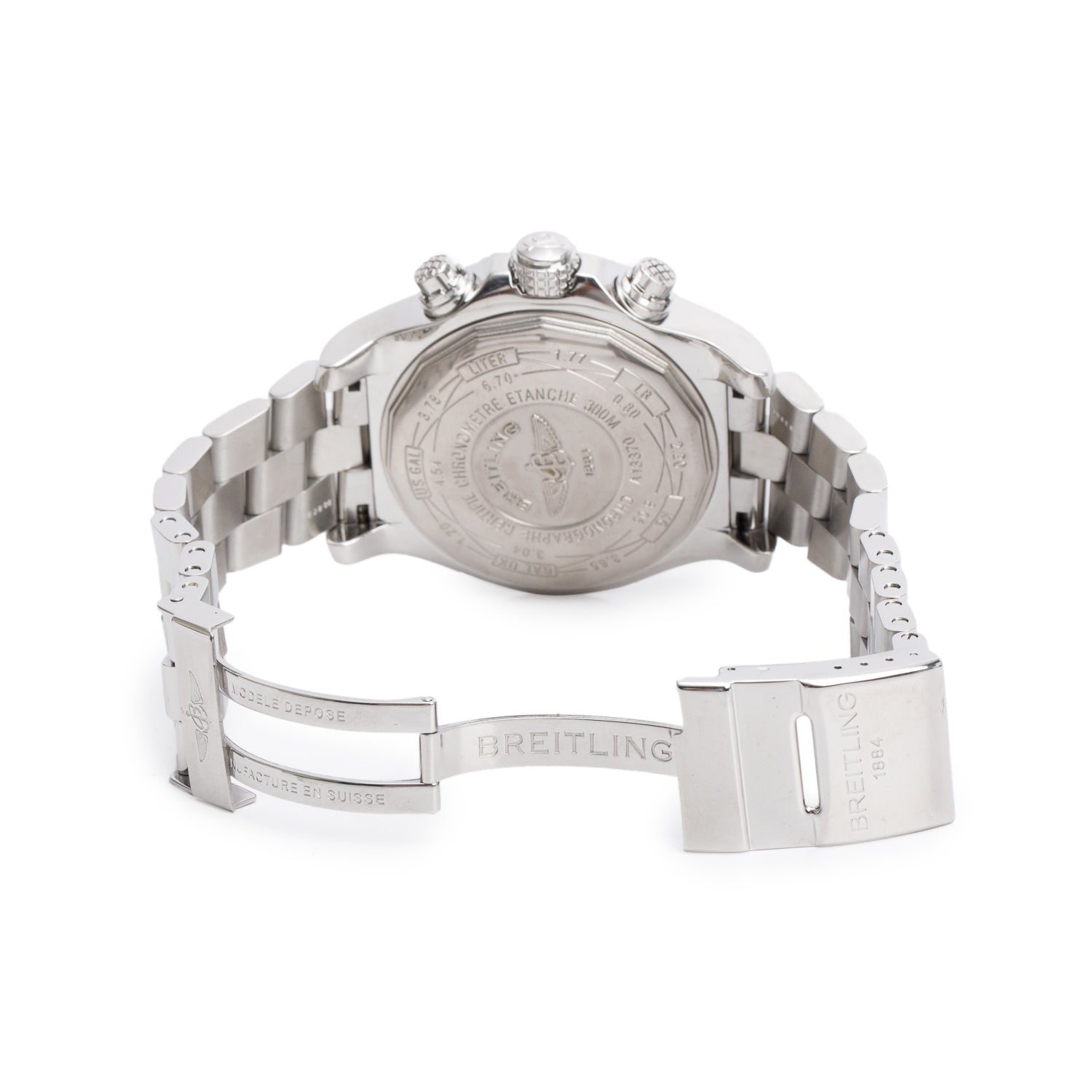 Breitling Stainless Steel Super Avenger 48 MM Automatic Chronograph Watch White Dial A13370 w/ Box, Papers & Extra Strap
