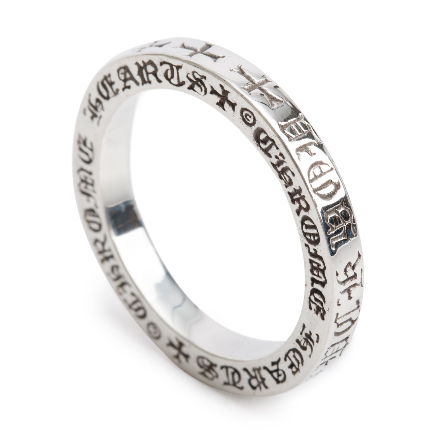 Chrome Hearts Sterling Silver Explicit Cross Spacer Spacer Band Ring, Size 9.5