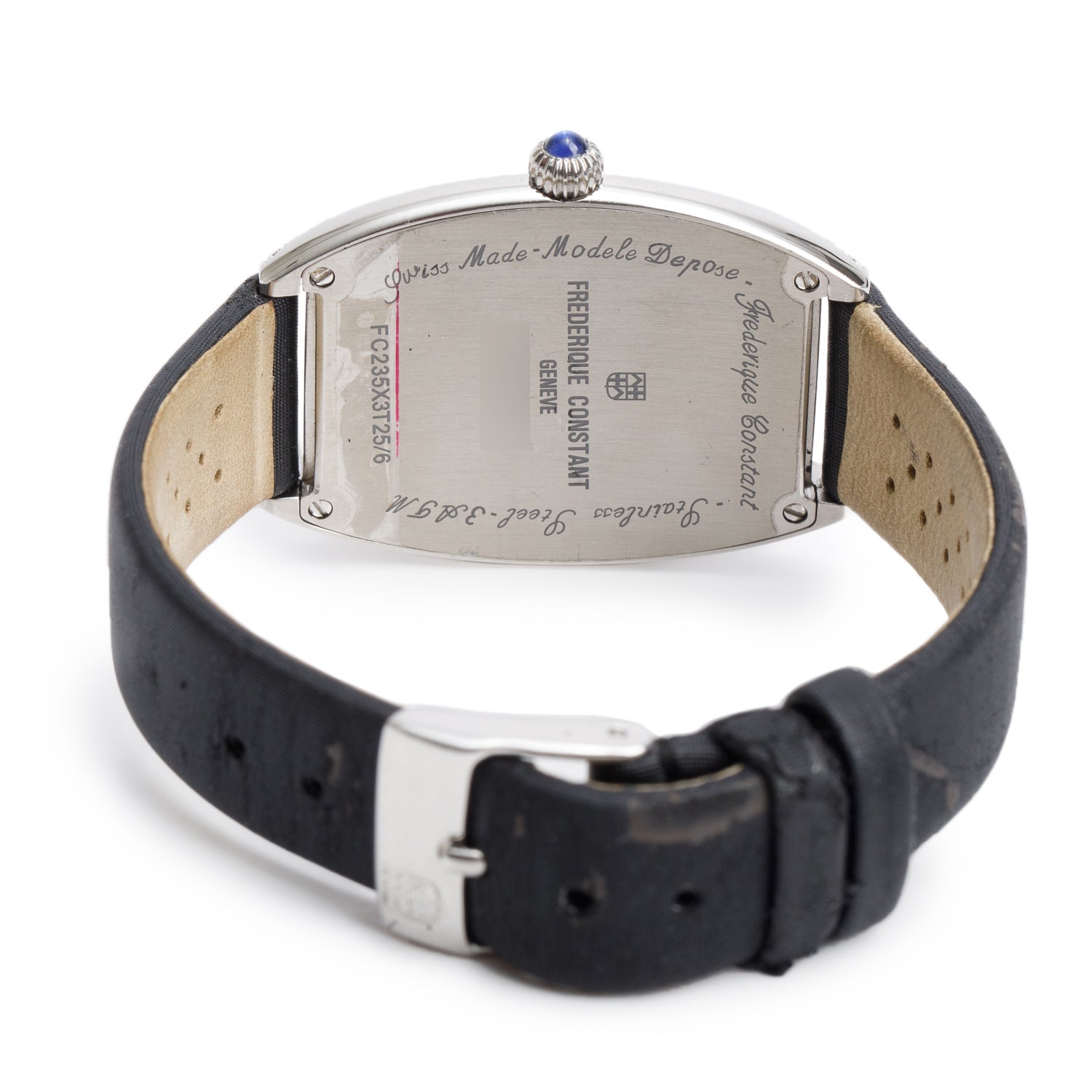 Frederique Constant Stainless Steel Diamond Bezel Art Deco 30 MM Quartz Watch