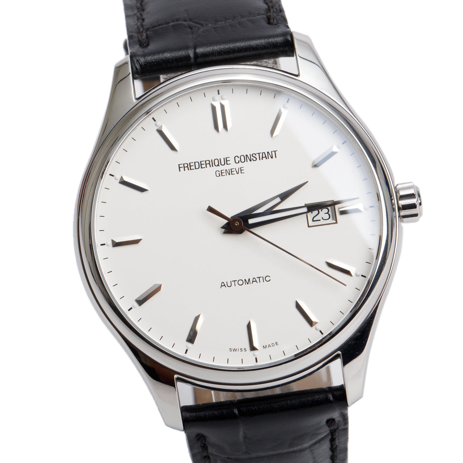 Frederique Constant Stainless Steel Classic 40 MM Automatic Watch Silver Dial w/ Box & Papers