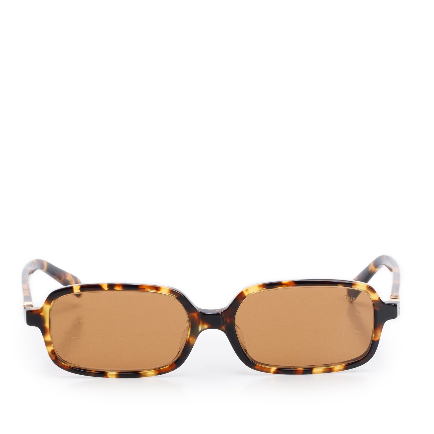 Miu Miu SMU 11Z-F Brown Tortoise Acetate Rectangular Sunglasses w/ Box & Case