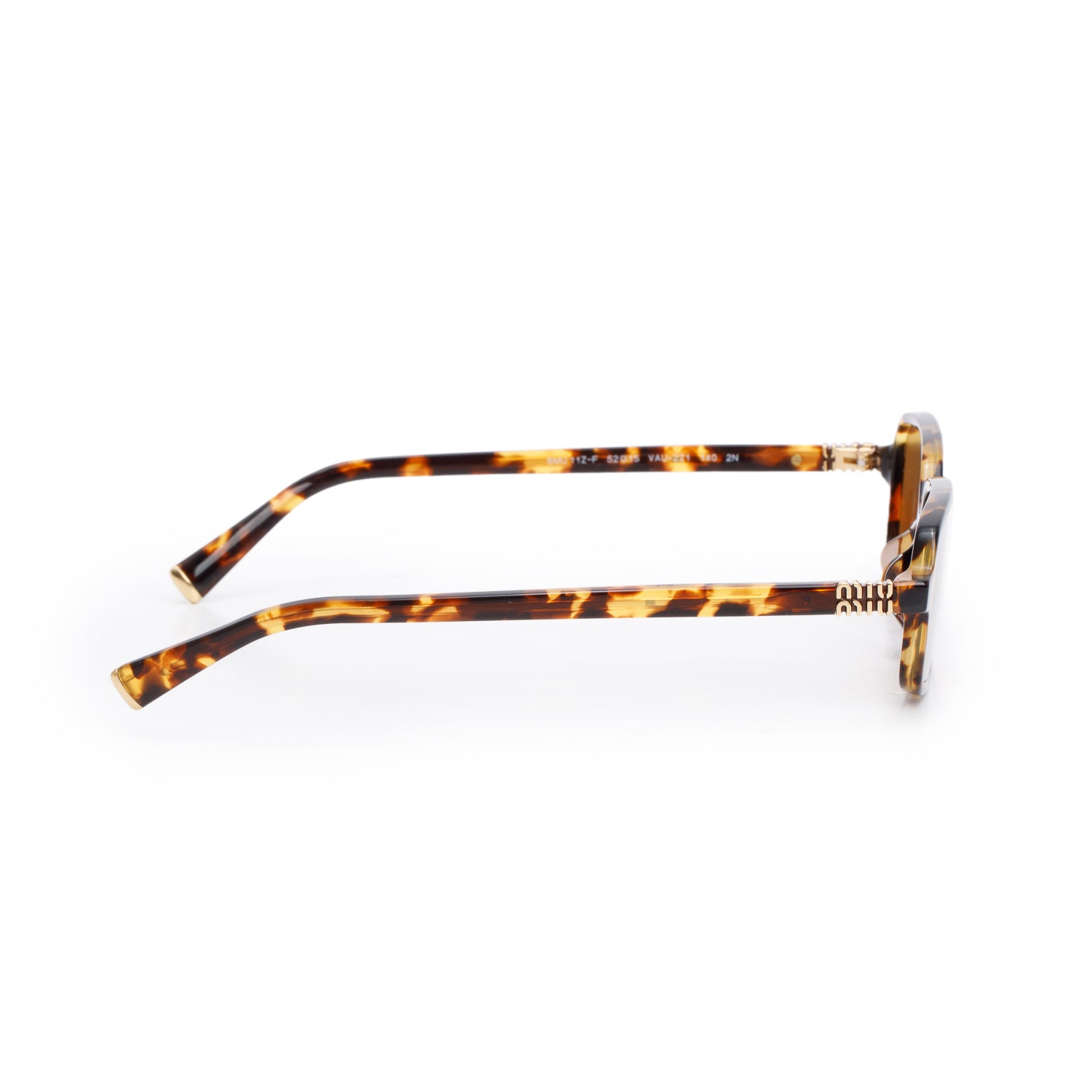Miu Miu SMU 11Z-F Brown Tortoise Acetate Rectangular Sunglasses w/ Box & Case