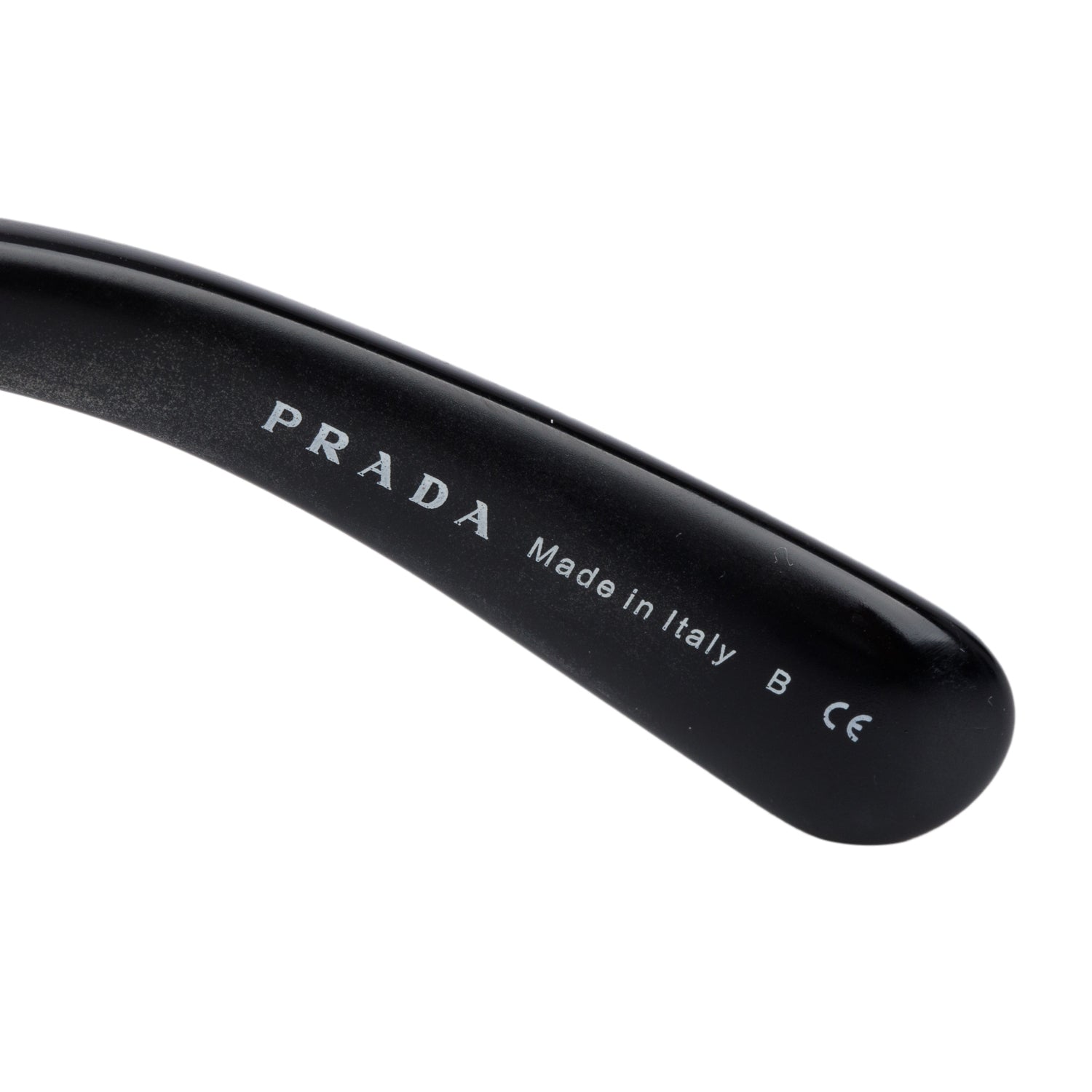 Prada SPR27N Black Acetate Classic Spiral Sunglasses w/ Case