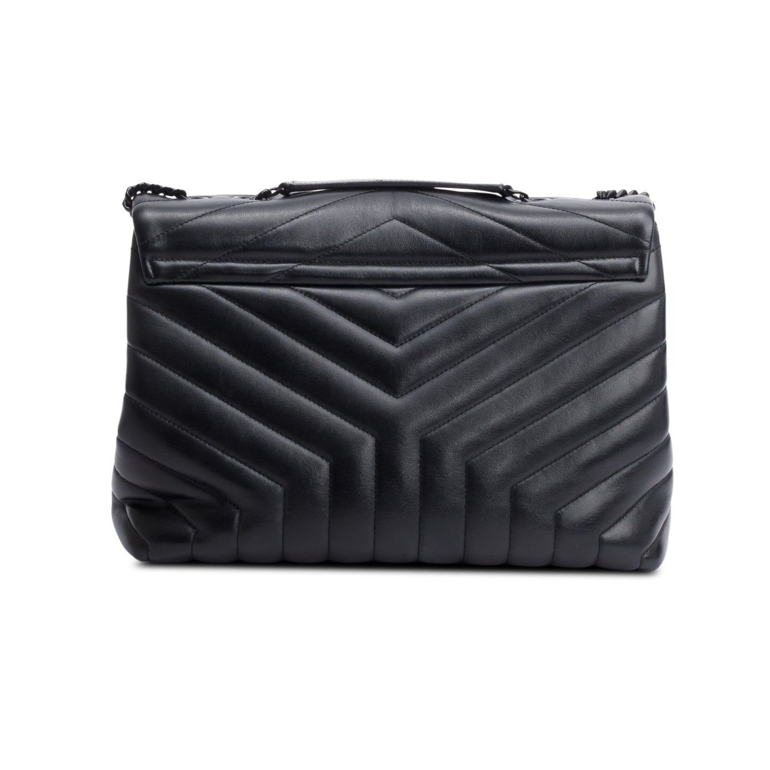 Saint Laurent So Black Quilted Leather Medium Loulou Monogram Shoulder Bag