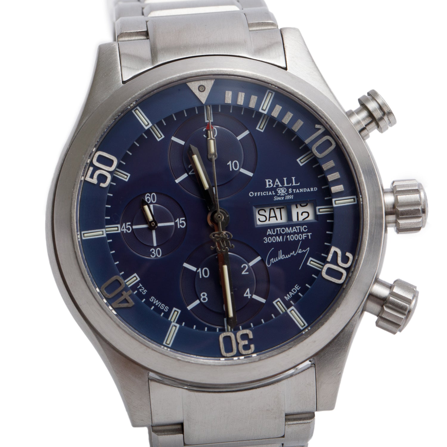 Ball Limited Edition Stainless Steel Ball Engineer Master II Diver Freefall 44 MM Automatic Chronograph Watch Blue Dial