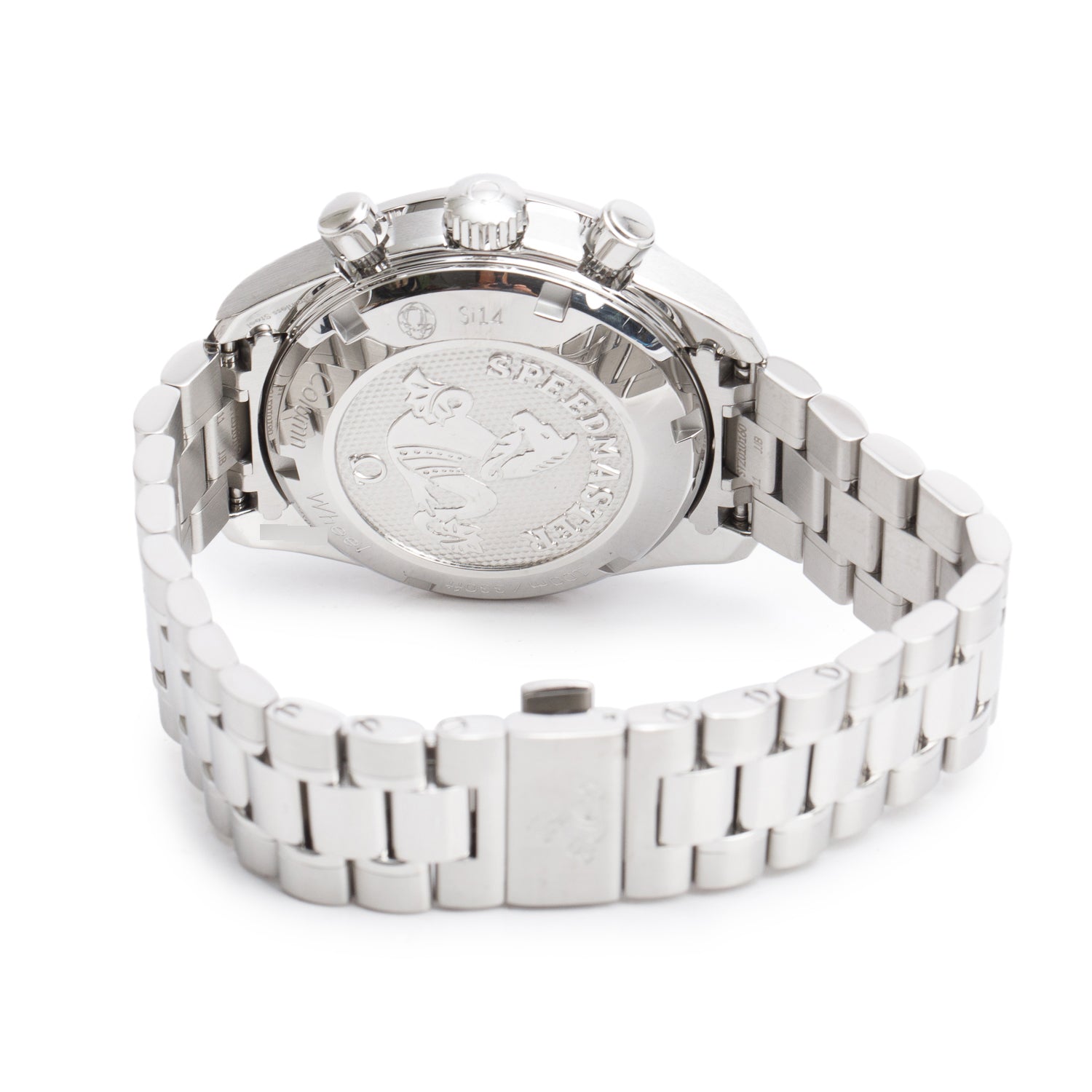 Omega Stainless Steel Speedmaster Co-Axial Chronometer 38 MM Automatic Chronograph Watch w/ Box & Papers