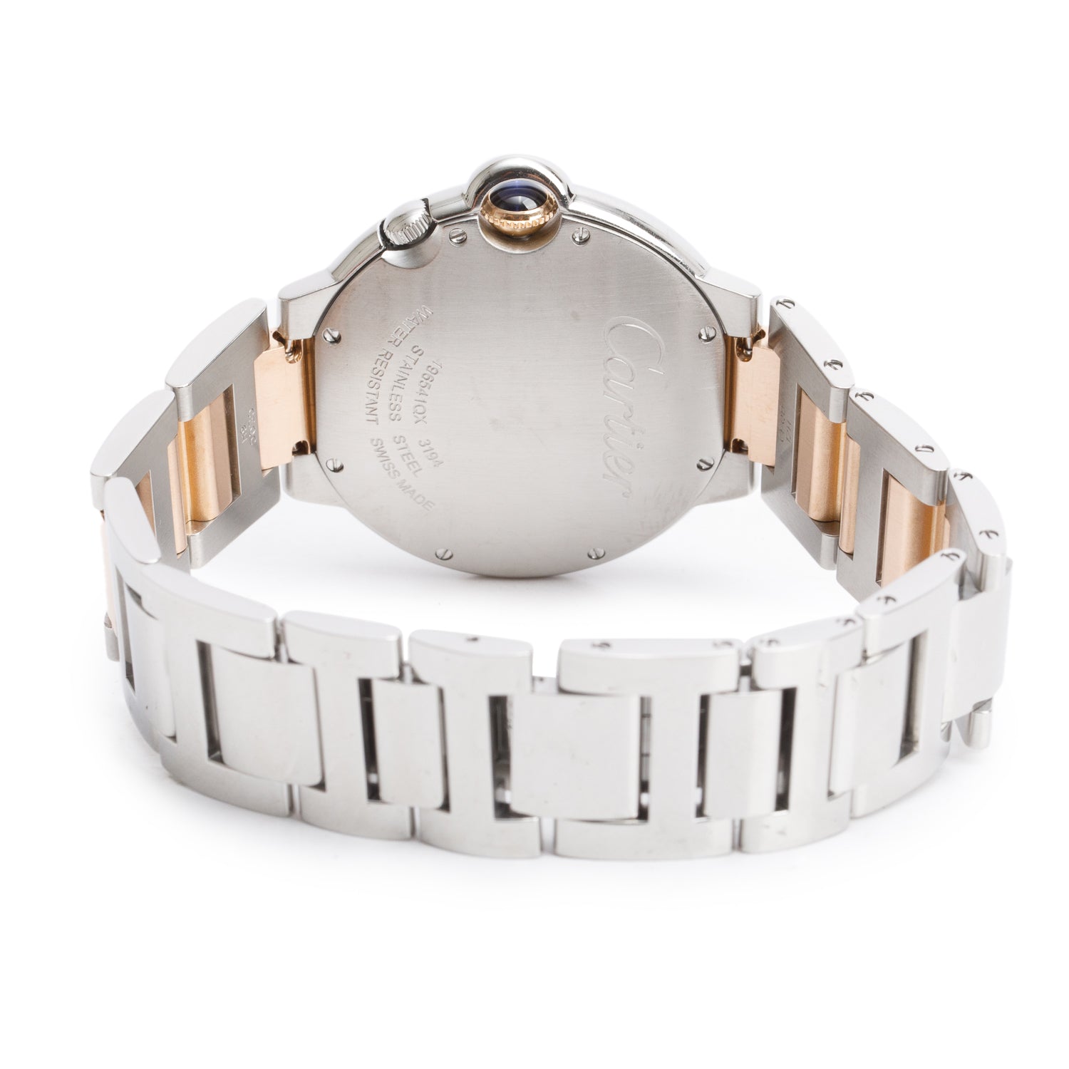 Cartier Stainless Steel & 18k Rose Gold Ballon Bleu de Cartier 42 MM Big Date GMT Quartz Watch 3194 w/ Box & Papers