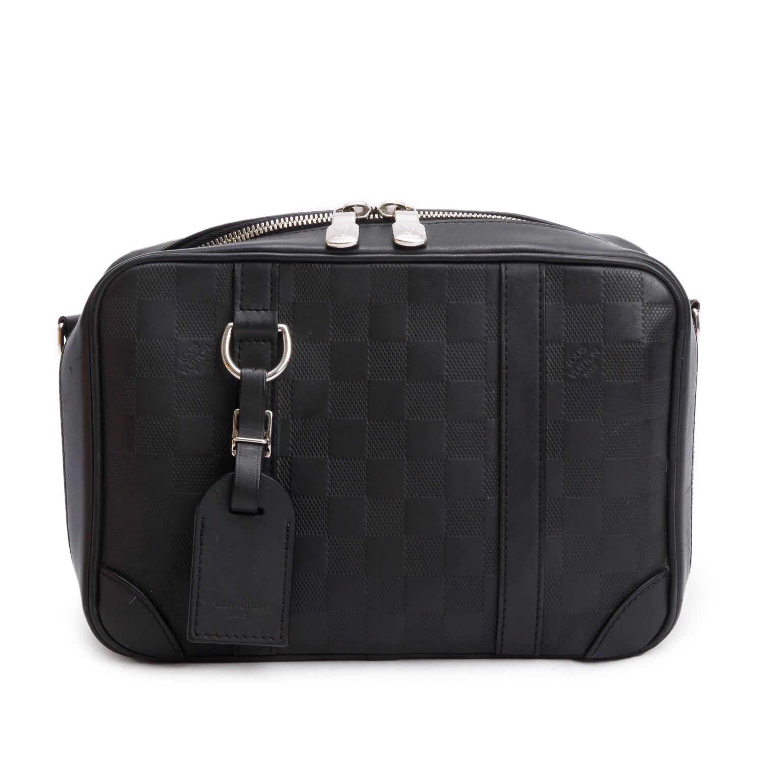 Louis Vuitton Black Damier Infini Calfskin Leather Sirius Messenger Bag w/ Box