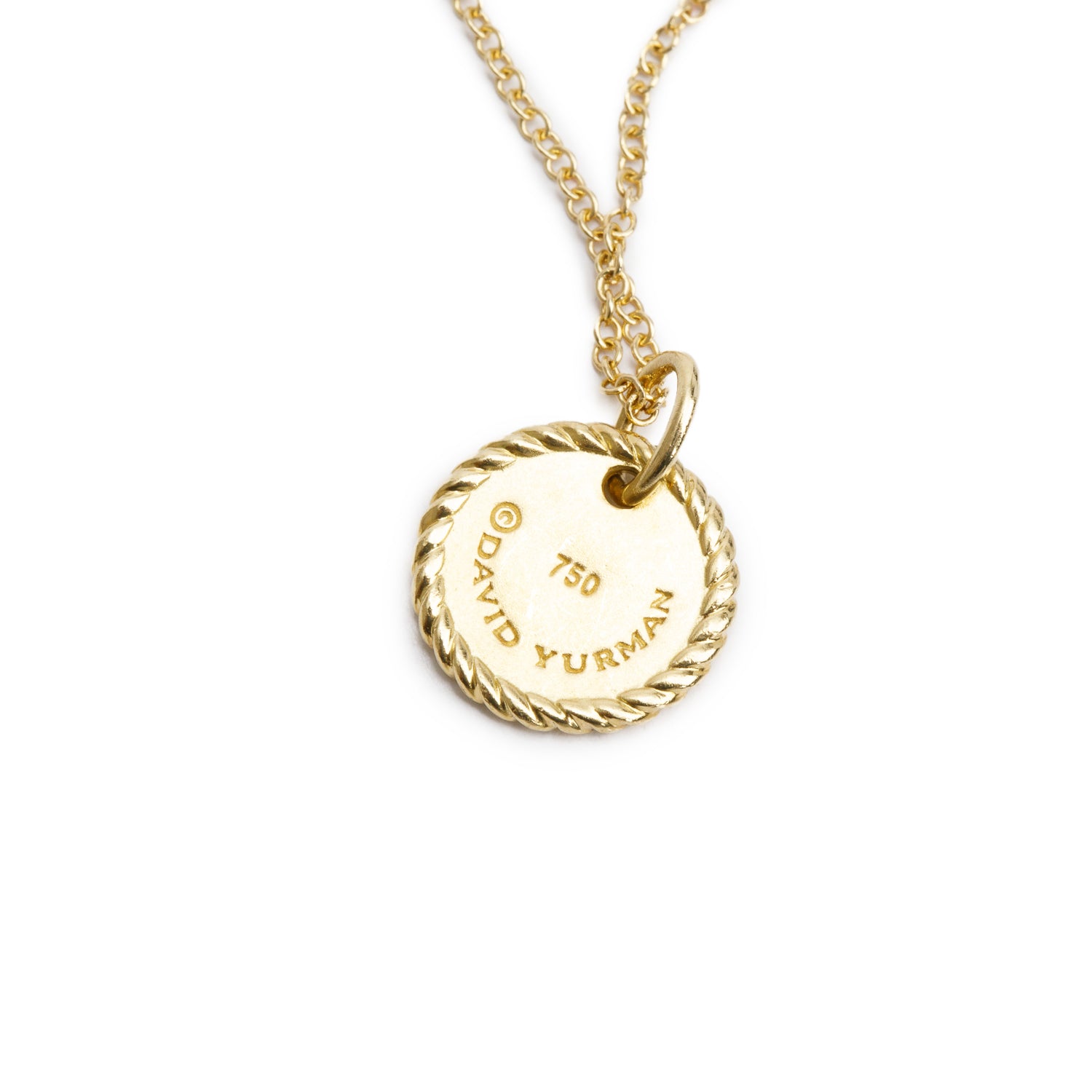 David Yurman 18k Yellow Gold Diamond Initial 'G' Charm Necklace