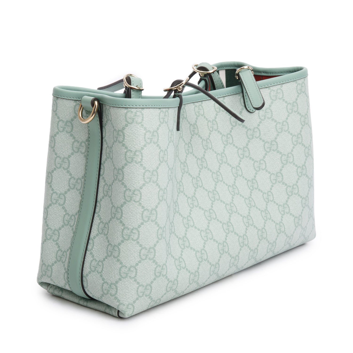 Gucci Sage Coated Canvas GG Emblem Medium Tote Bag