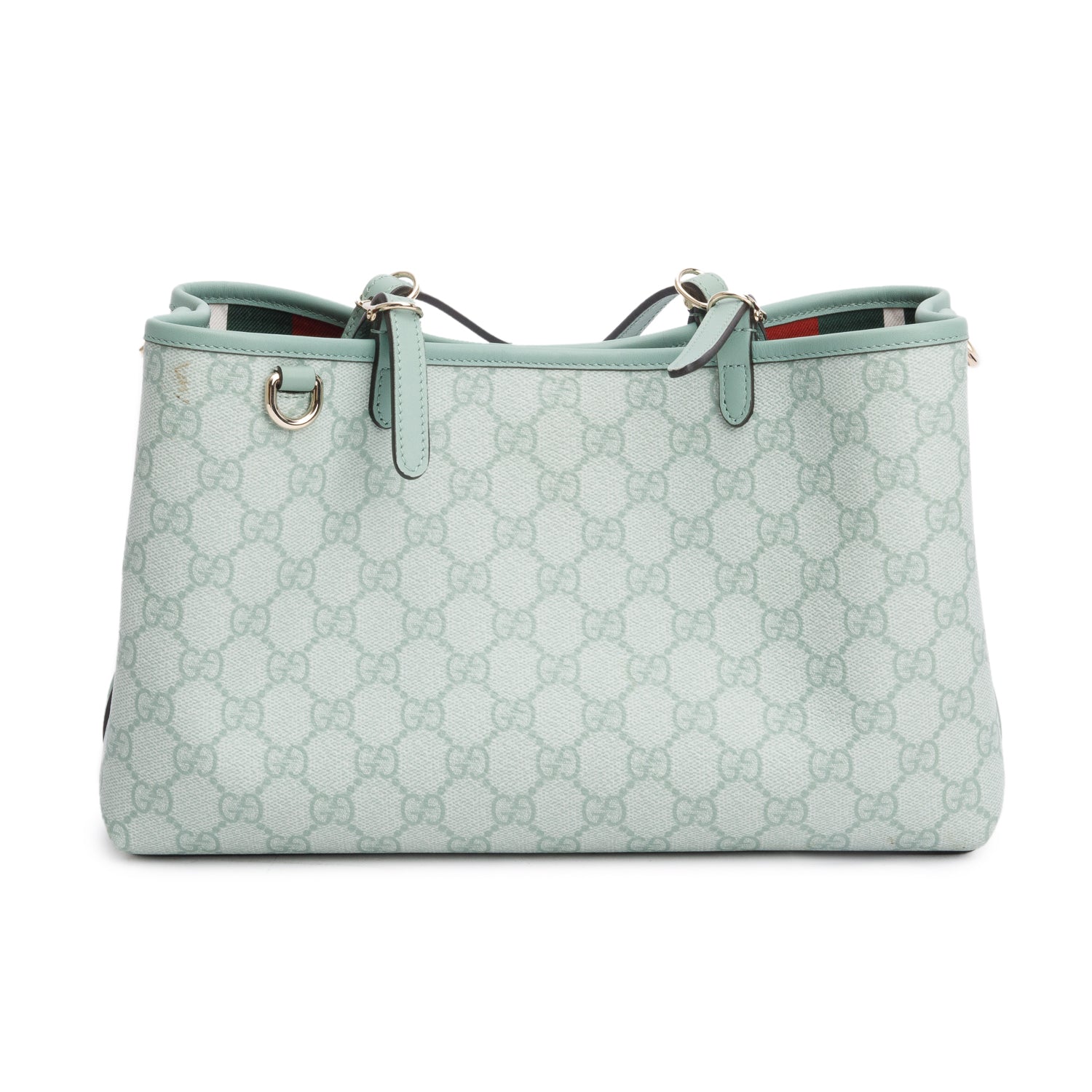 Gucci Sage Coated Canvas GG Emblem Medium Tote Bag